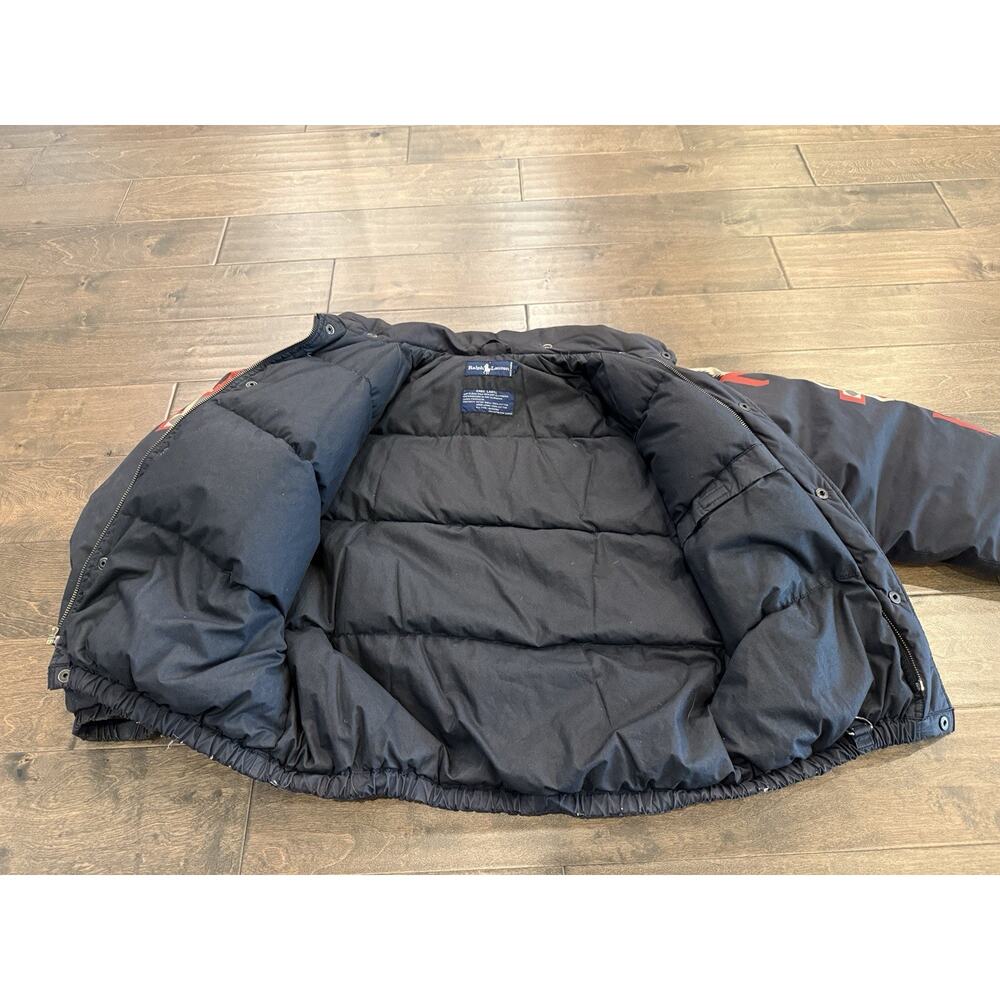 Vintage Ralph Lauren Mens Aztec Pattern Full Zip Puffer Down Jacket Size S SMALL - Picture 5 of 10